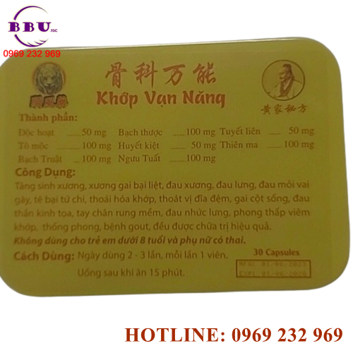 Khớp vạn năng với thành phần tự nhiên cho hiệu quả tối ưu 
